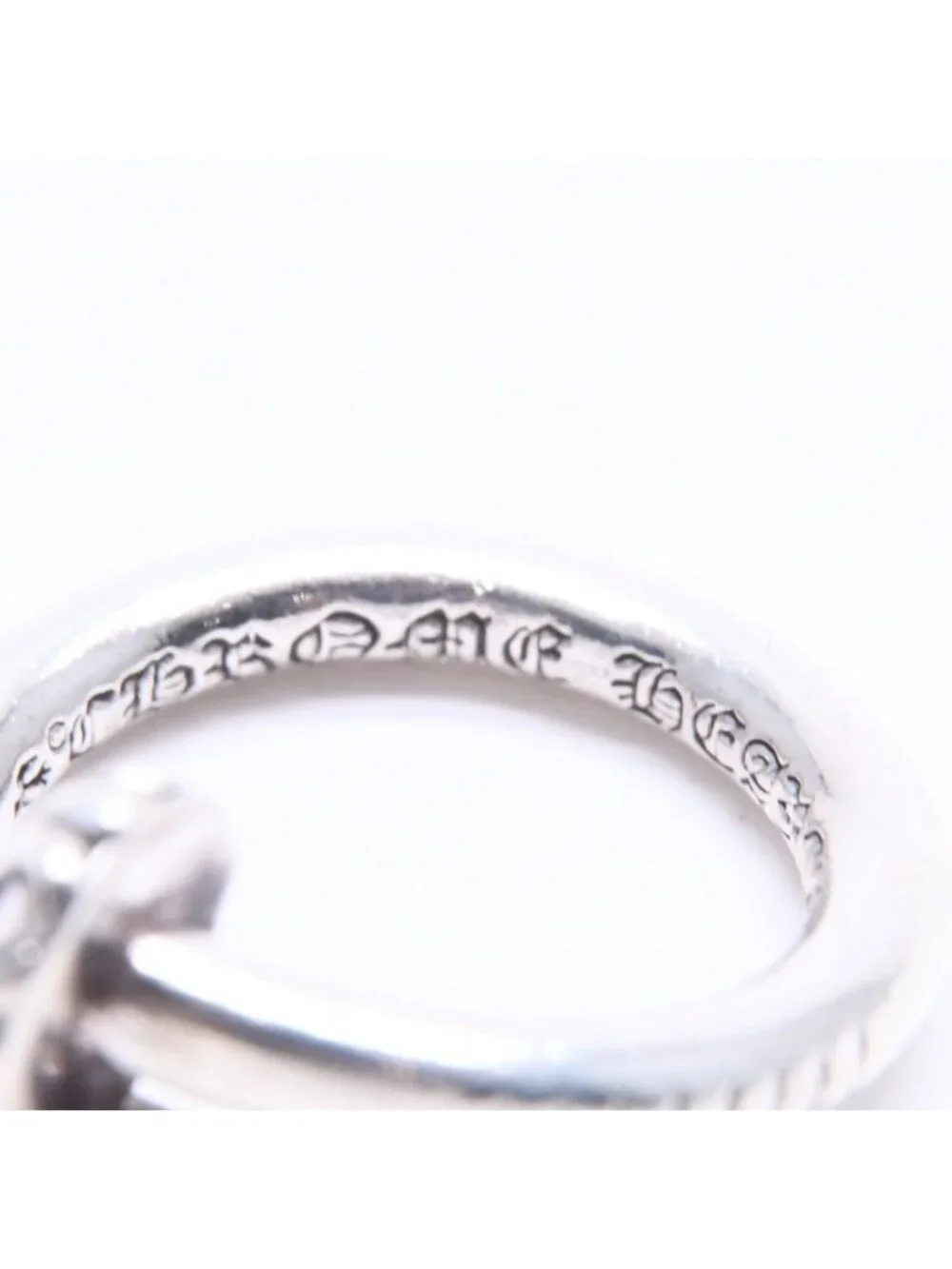 Chrome Hearts Rng Nail Cross Ball Ring 925 Sterling Silver